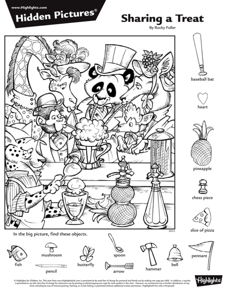 Find Hidden Objects Worksheets Printable Ronald Worksheets