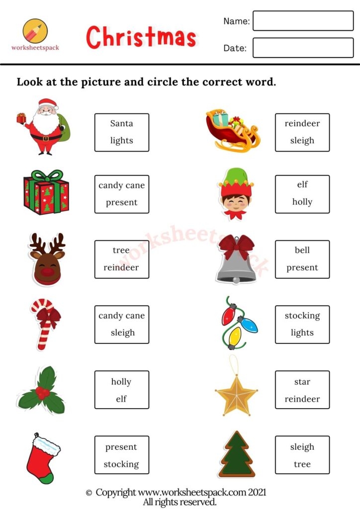 Free Christmas Worksheets For Kids Printable PDF Cenzerely Yours