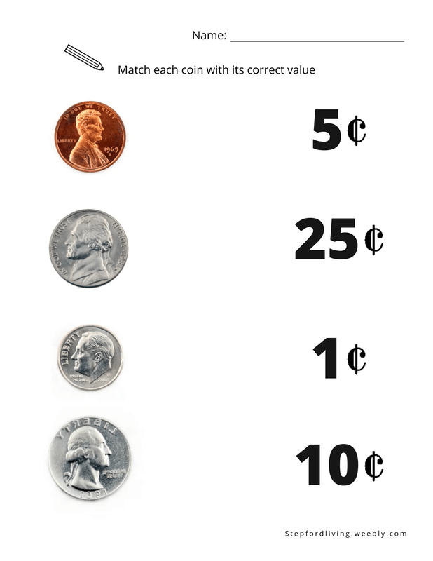 Free Coin Printable Worksheets