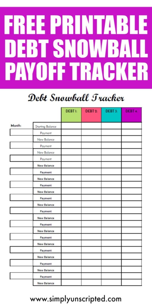 Free Debt Snowball Tracker Printable Simply Unscripted Db excel