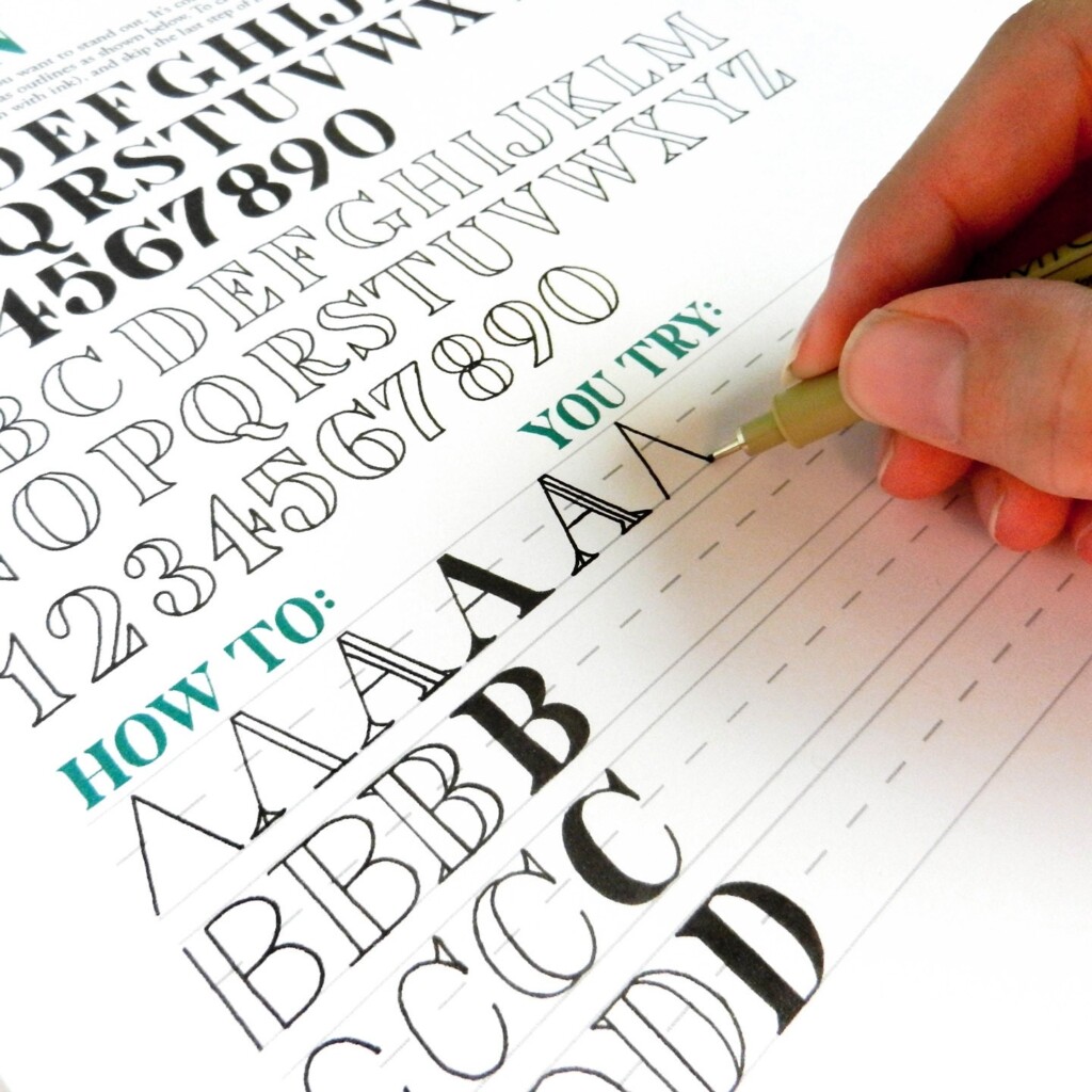 Free Hand Lettering Worksheets Printable Free Printab Vrogue co