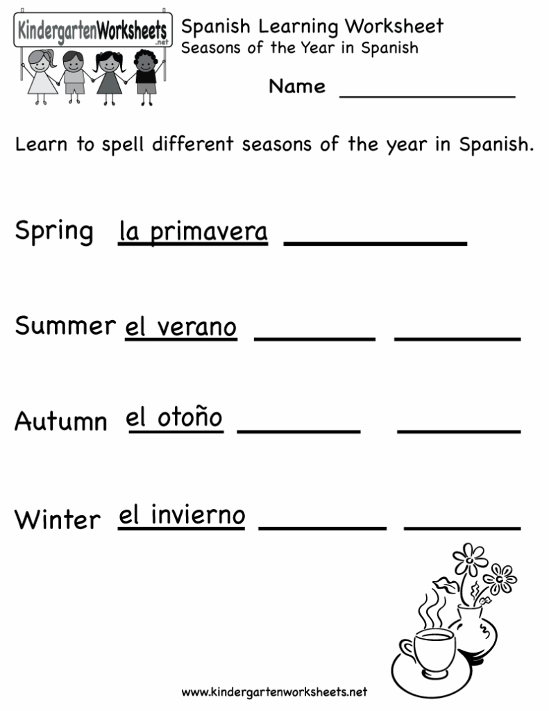 Free Kindergarten Spanish Worksheet Printables Use The Spanish Free 