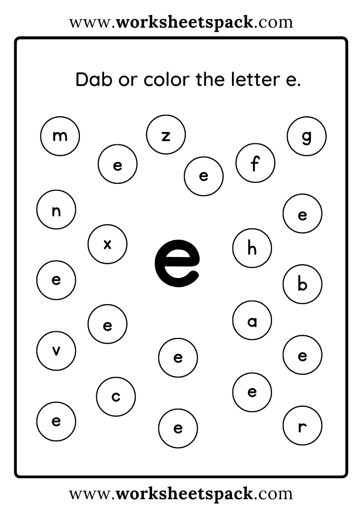 Free Letter E Printable Worksheets Worksheetspack