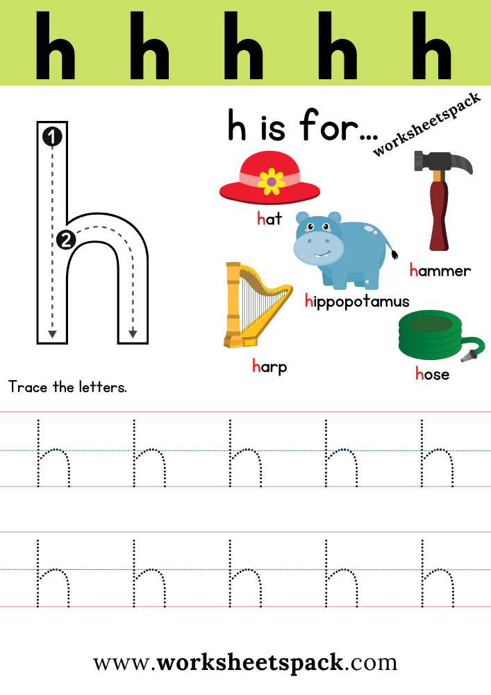Free Letter H Printable Worksheets Worksheetspack