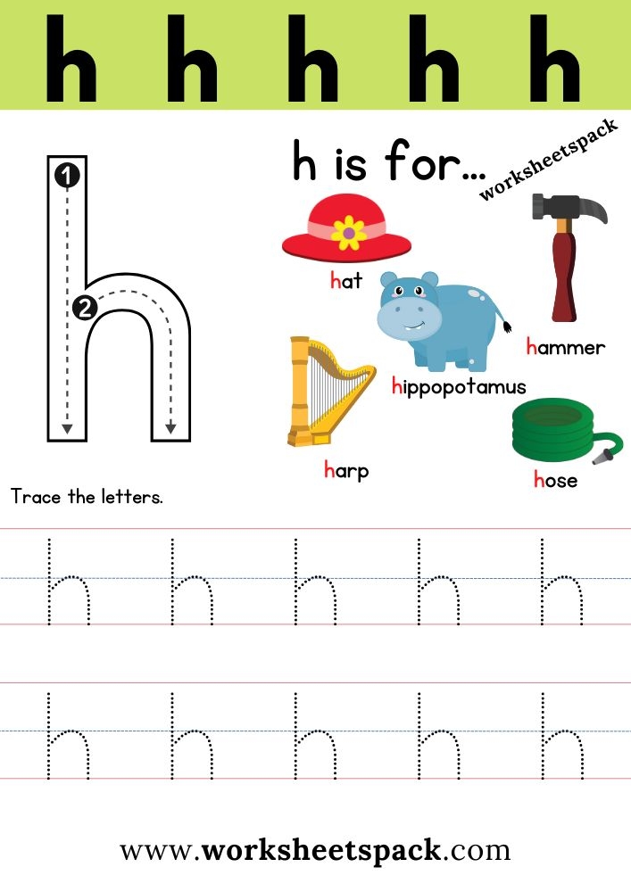 Free Letter H Printable Worksheets Worksheetspack Letter H
