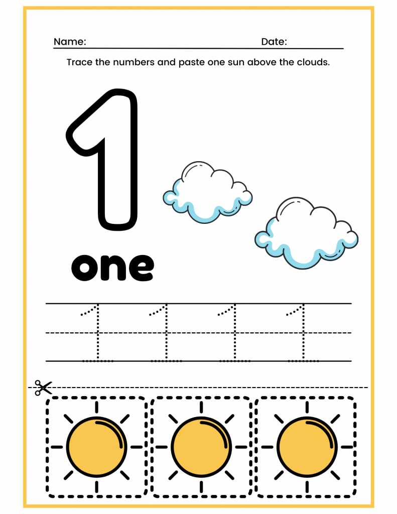 Free Preschool Number 1 Worksheets Printable PDF Free Preschool Number 1 Worksheets Printable PDF