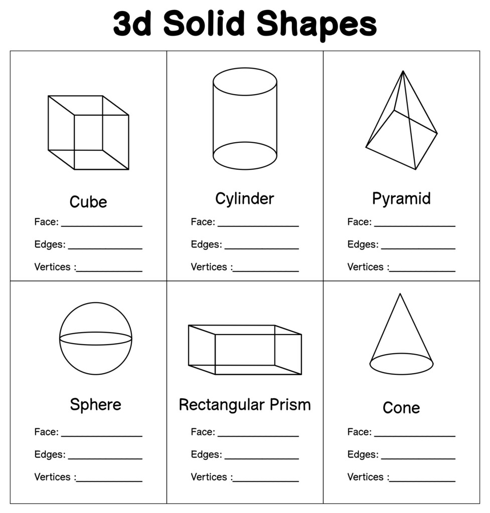 Free Printable 3d Shapes Worksheets Printable Templates 