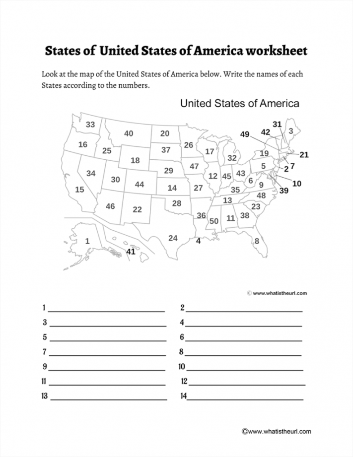 Free Printable 50 States Printable Worksheets