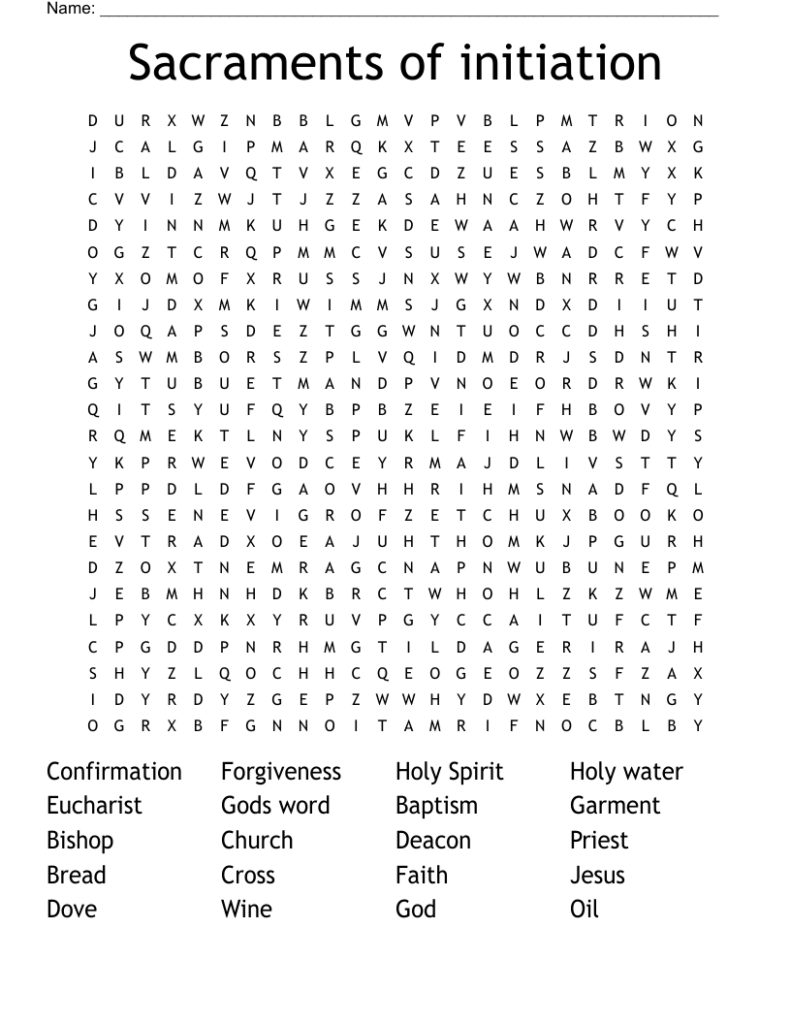 Free Printable 7 Sacraments Worksheet Free Worksheets Printable