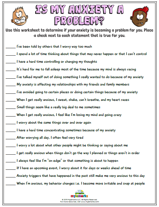 Free Printable Anxiety Worksheets Printable Worksheets