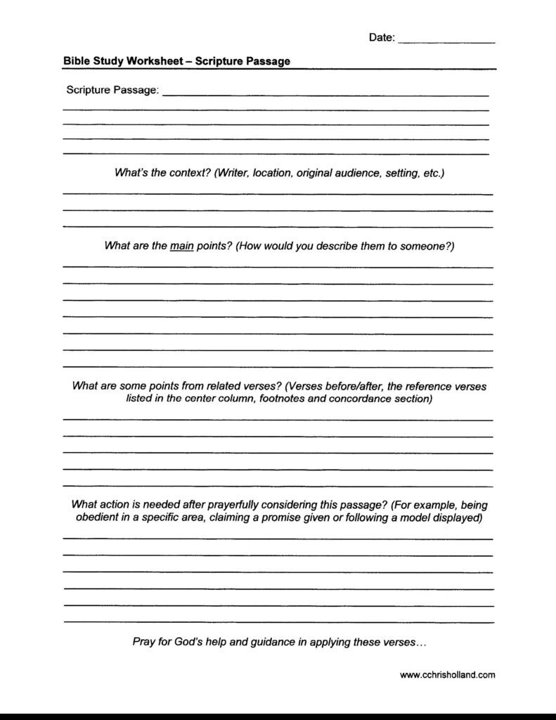 Free Printable Bible Study Worksheets For Adults Ronald Worksheets