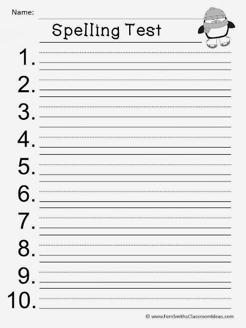 Free Printable Blank Spelling Worksheets Printable Worksheets