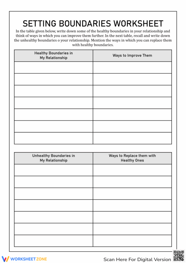 Free Printable Boundaries Worksheets For Students Worksheets Library