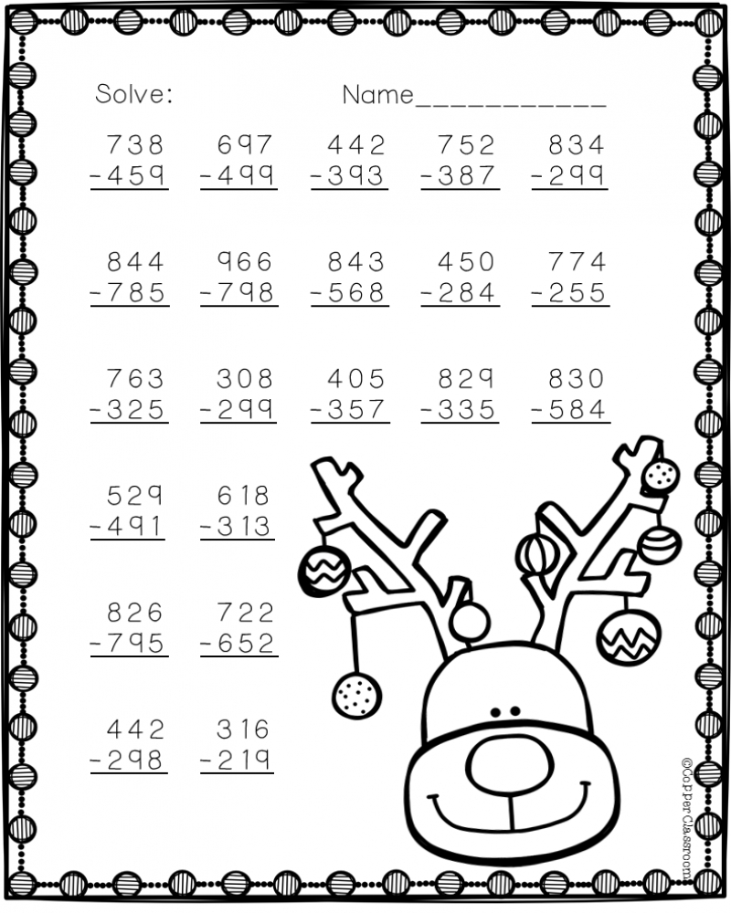 Free Printable Christmas Math Worksheets For 4th Grade Math  Free Printable Christmas Math Worksheets For 4th Grade Math