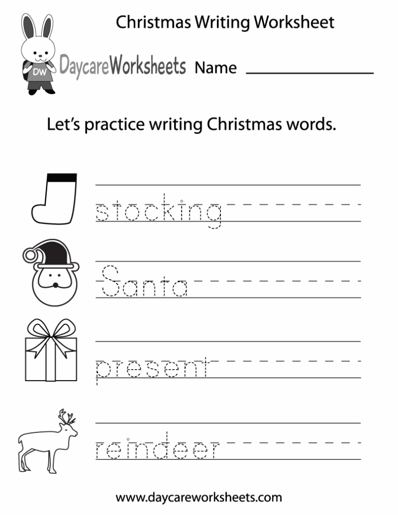 Free Printable Christmas Writing Worksheet For Preschool Free Printable Christmas Writing Worksheet For Preschool