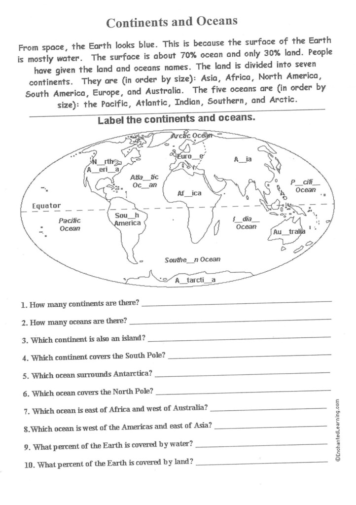 Free Printable Continents For Kids Worksheets Printable Worksheets