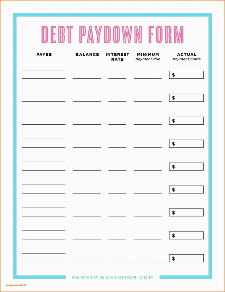 Free Printable Debt Payoff Worksheet Pdf
