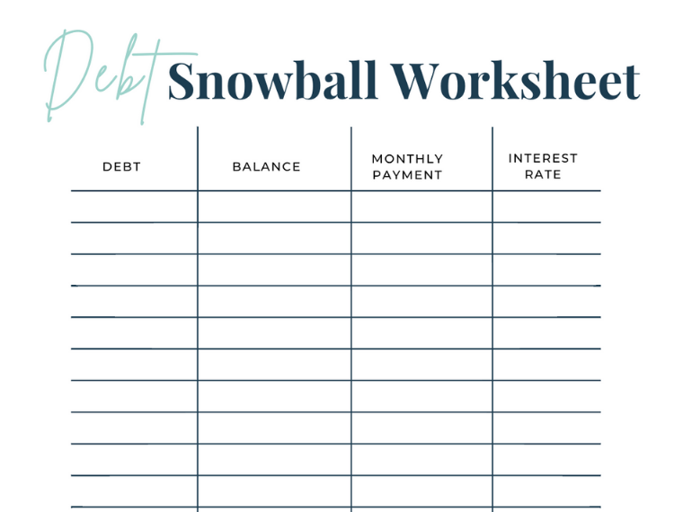 Free Printable Debt Snowball Worksheet To Payoff Debt In 2024