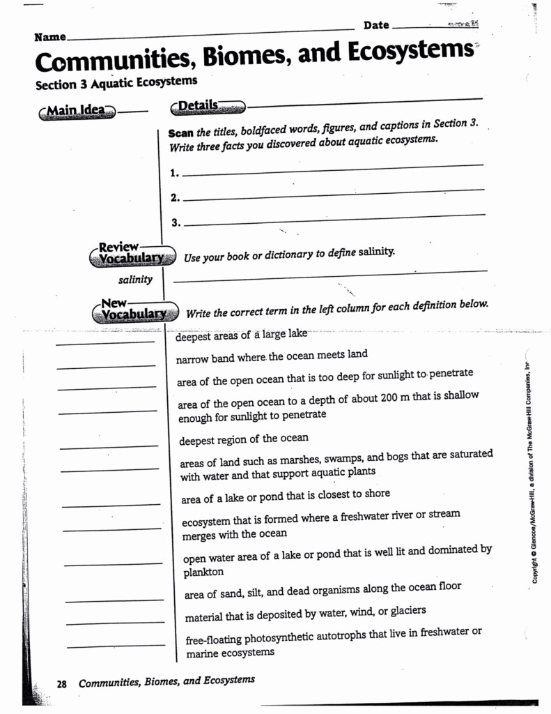 Free Printable Ecosystem Worksheets Luxury Ecosystem Worksheets For 