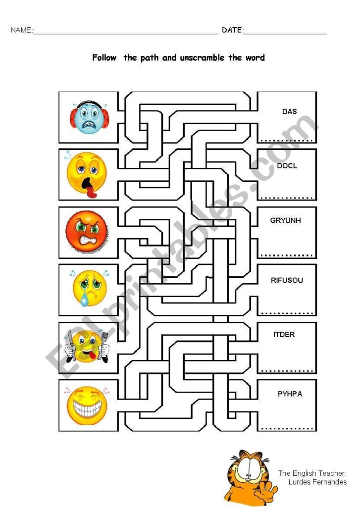 Free Printable Emotions Worksheets