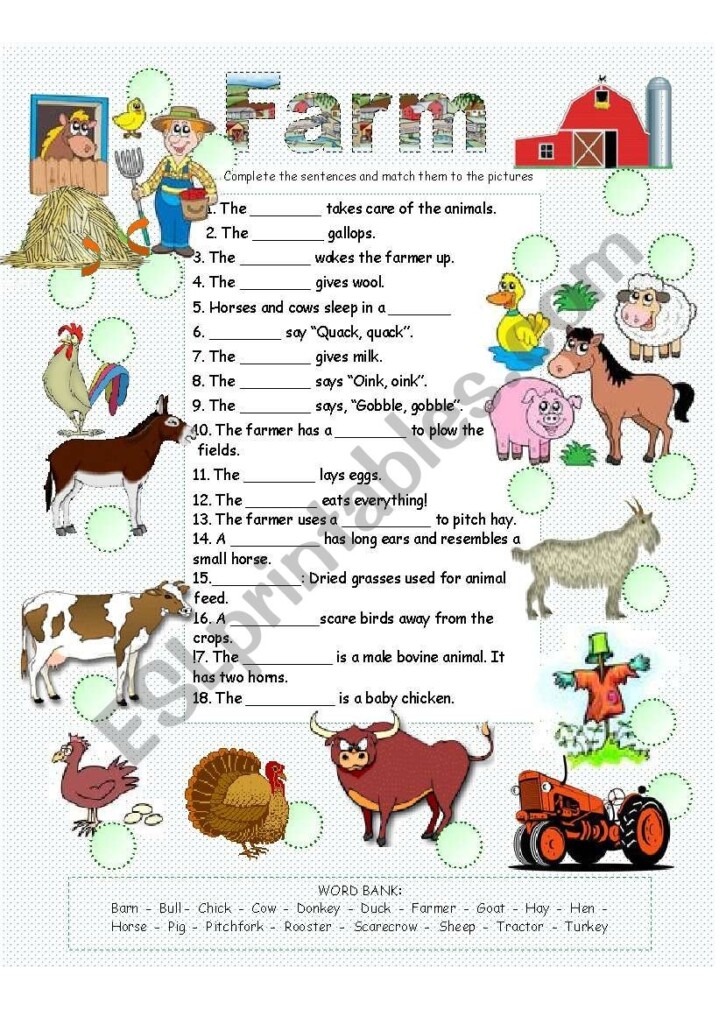 Free Printable Farm Worksheets For Preschoolers Free Worksheets Printable