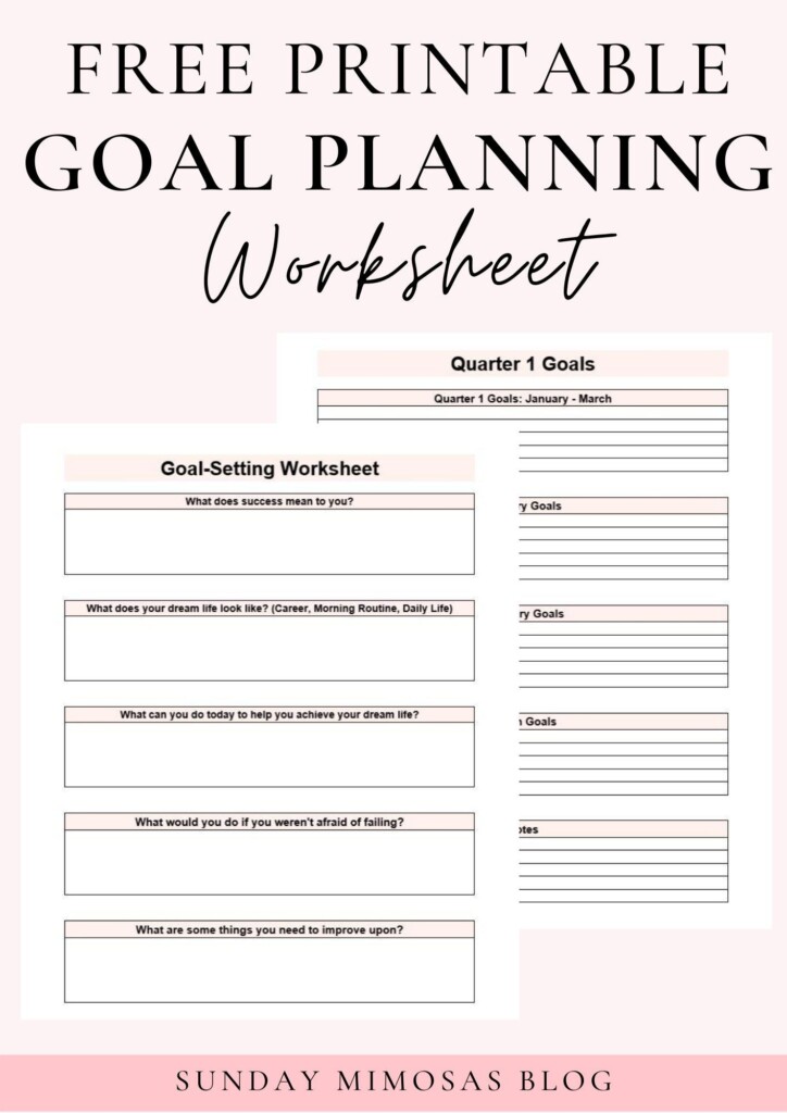 Free Printable Goal Planning Worksheet Artofit