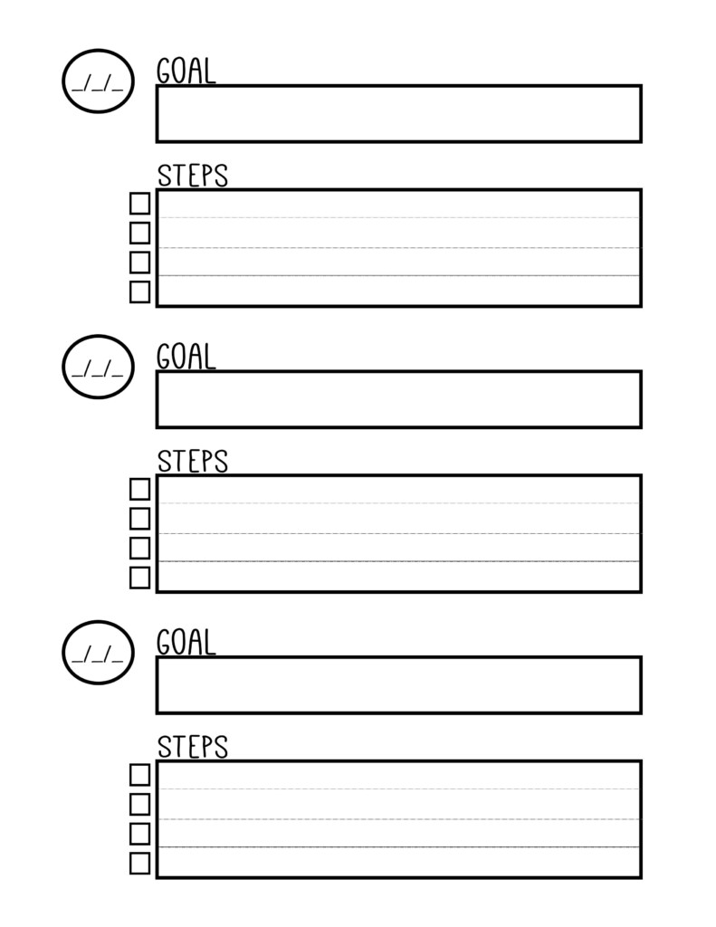 Free Printable Goal Setting Worksheets For Students Free Printable