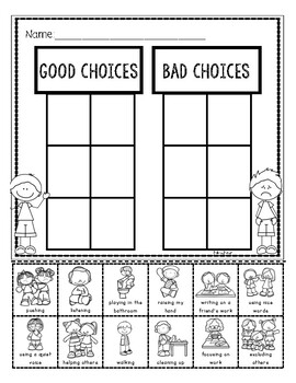 Free Printable Good Choices Bad Choices Worksheets Pdf Printable 