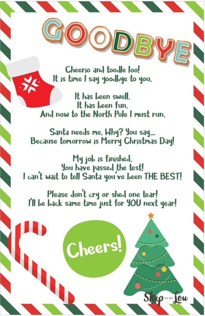 Free Printable Goodbye Letters From Elf On The Shelf Download Free Free Printable Goodbye Letters From Elf On The Shelf Download Free