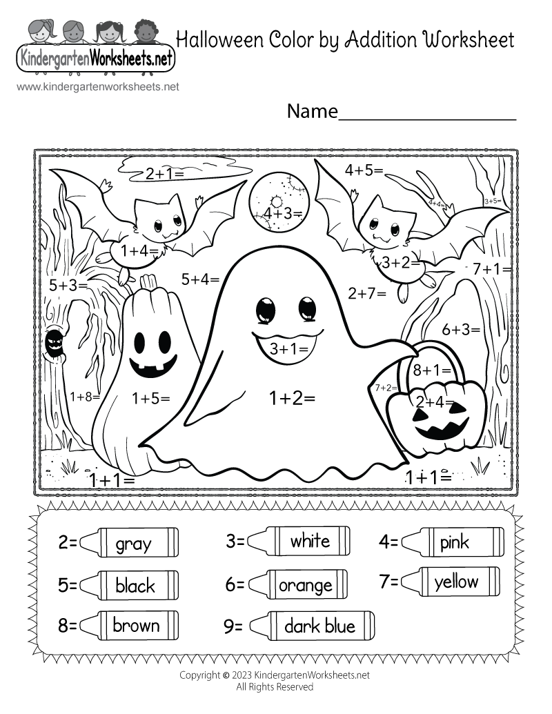 Free Printable Halloween Math Worksheet For Kindergarten