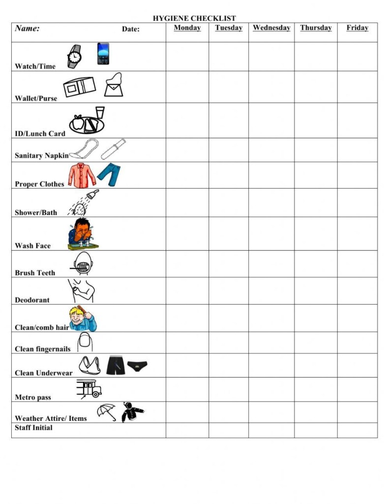 Free Printable Hygiene Worksheet For Adults Download Free Printable 