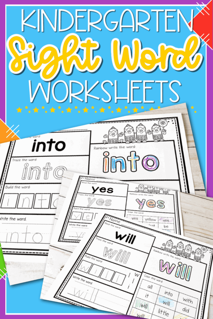 Free Printable Kindergarten Sight Word Worksheets 41 OFF