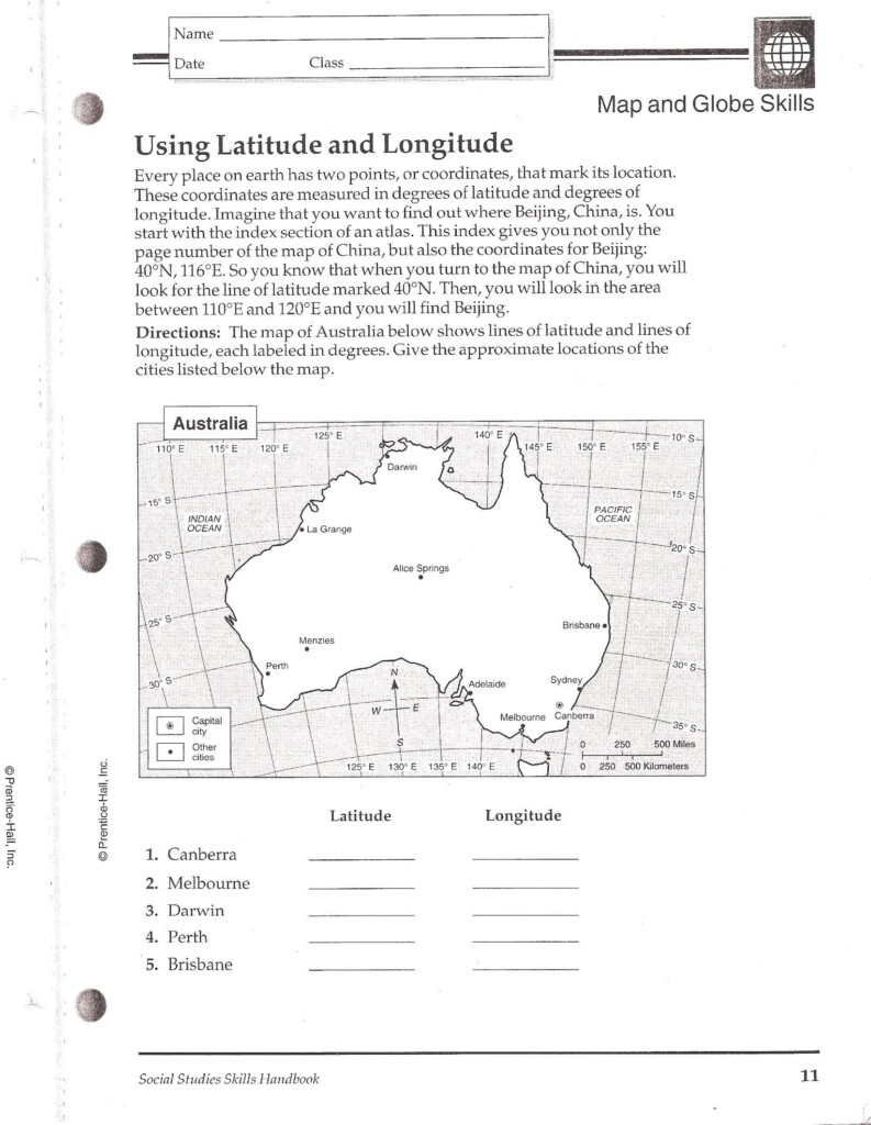 Free Printable Latitude And Longitude Worksheets Printable Worksheets