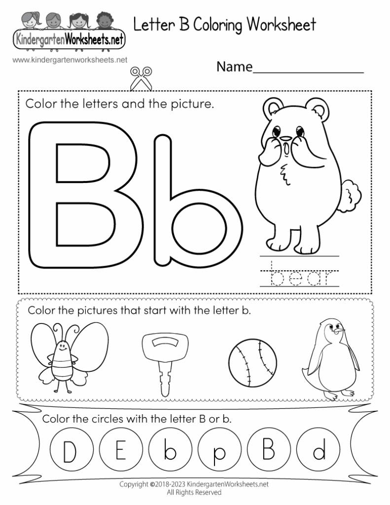 Free Printable Letter B Coloring Worksheet