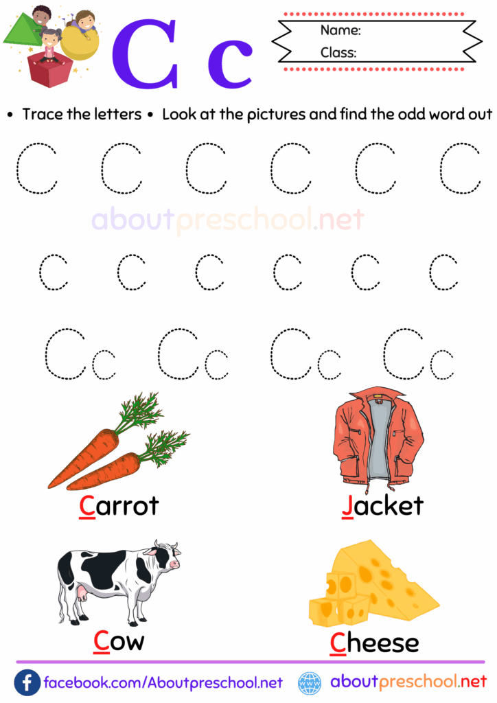 Free Printable Letter C Tracing Worksheets For Kindergarten 