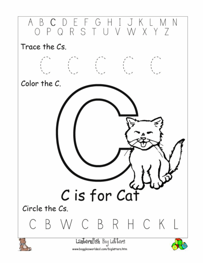 Free Printable Letter C Worksheets For Preschool For Letter I Template 