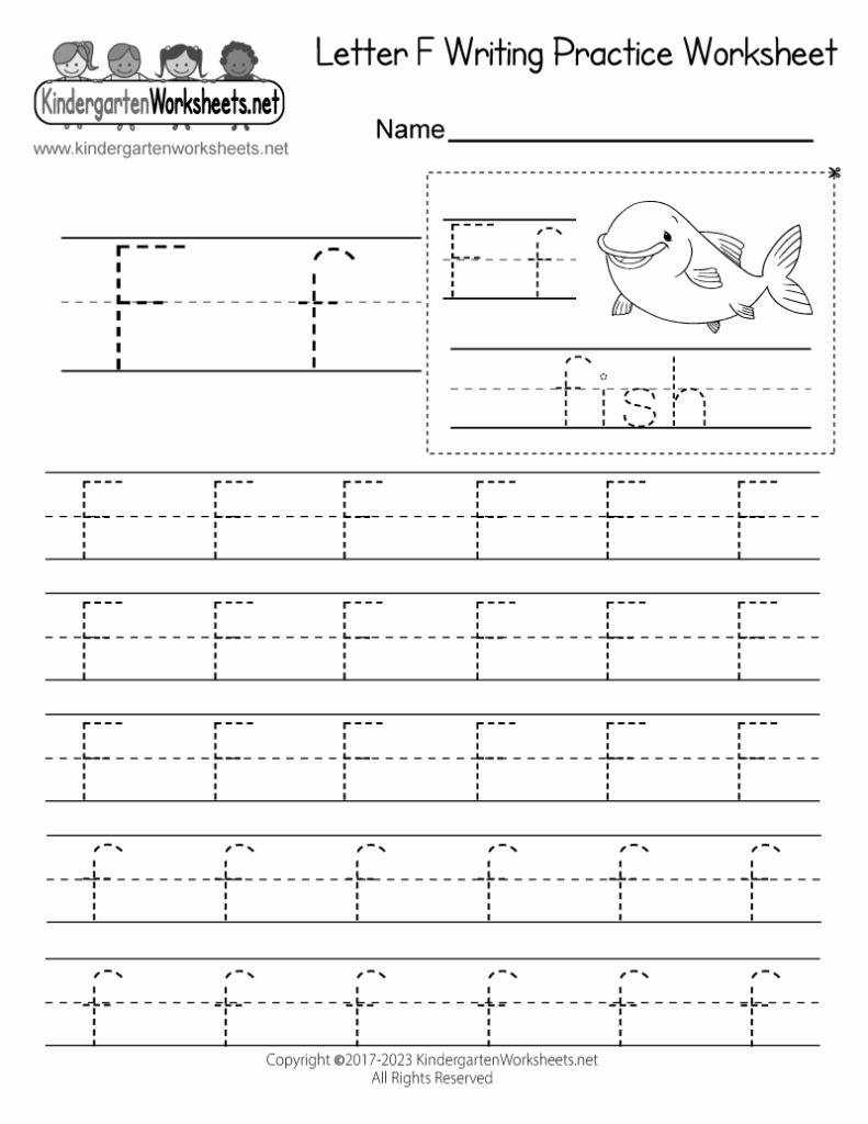 Free Printable Letter F Writing Practice Worksheet
