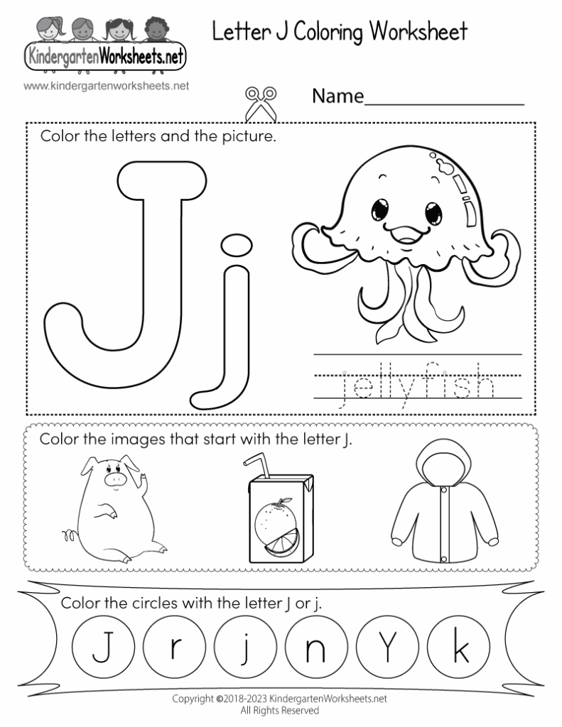 Free Printable Letter J Coloring Worksheet