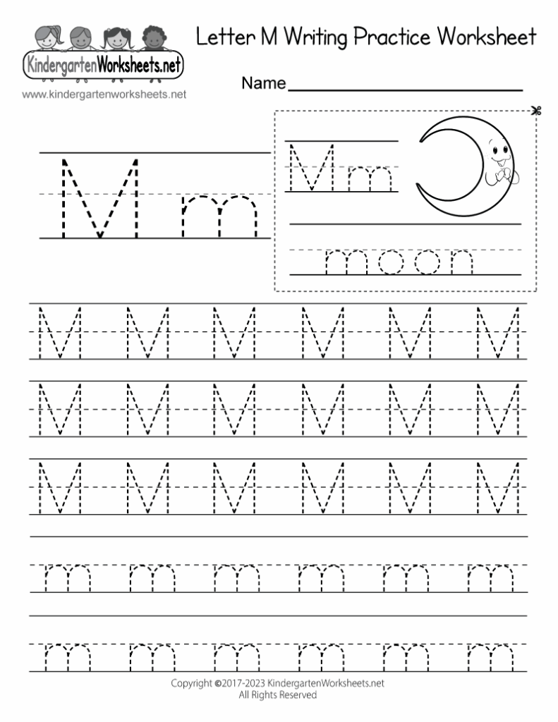 Free Printable Letter M Writing Practice Worksheet
