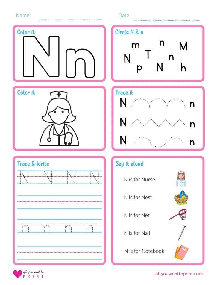 Free Printable Letter N Worksheet 6 Activities In 1 Letter N 