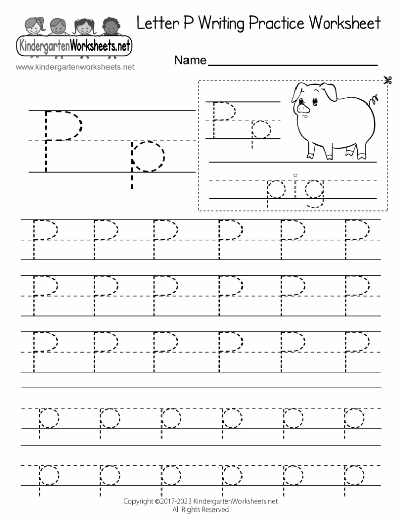 Free Printable Letter P Writing Practice Worksheet