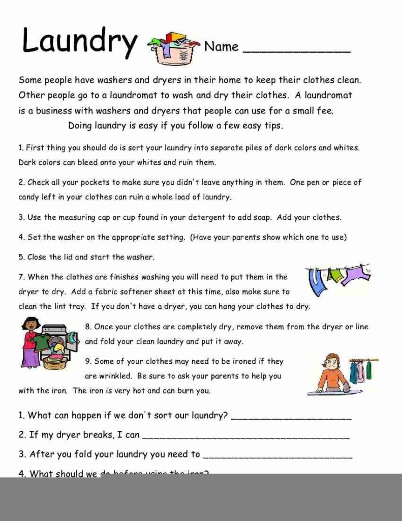 Free Printable Life Skills Worksheets For Special Needs Students 