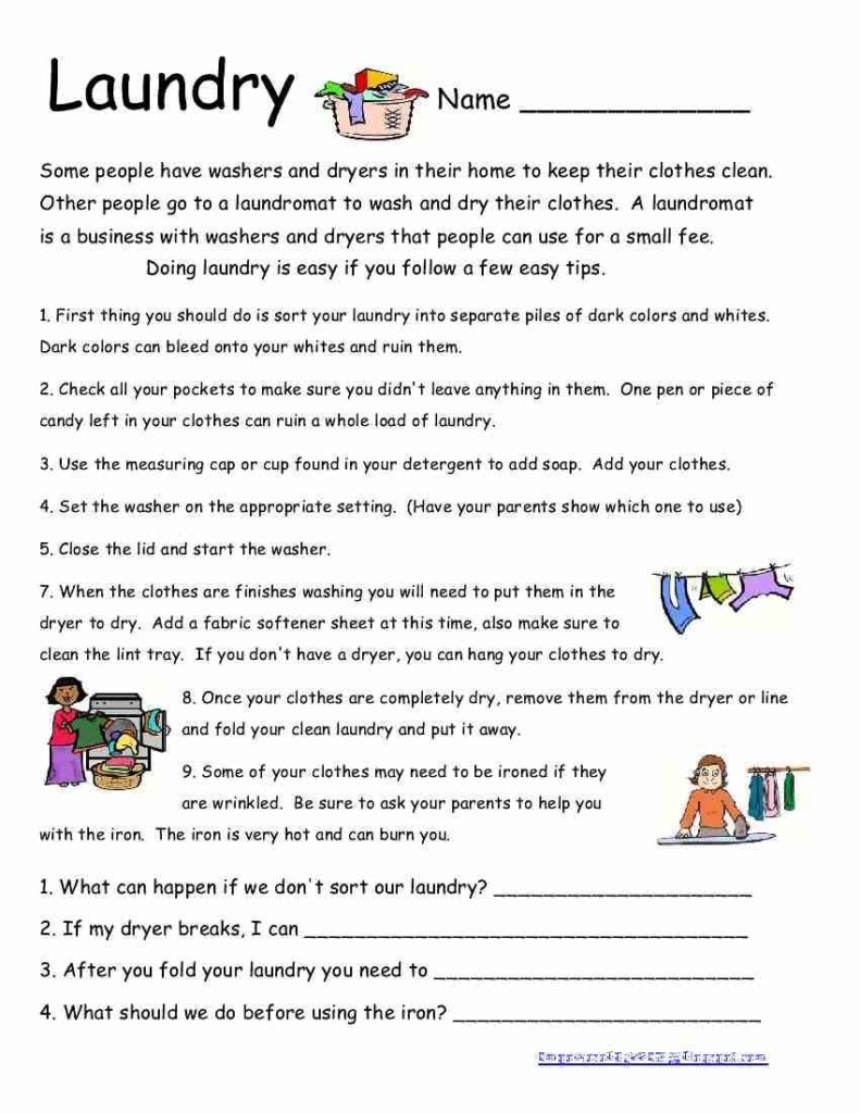 Free Printable Life Skills Worksheets For Special Needs Students Pdf 