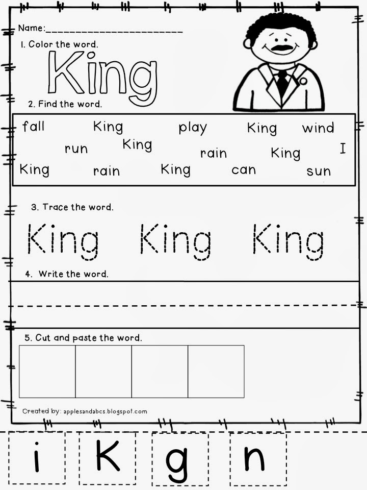 Free Printable Martin Luther King Jr Worksheets For Kindergarten