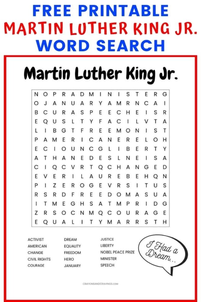 Free Printable Martin Luther King Jr Worksheets Free Printable