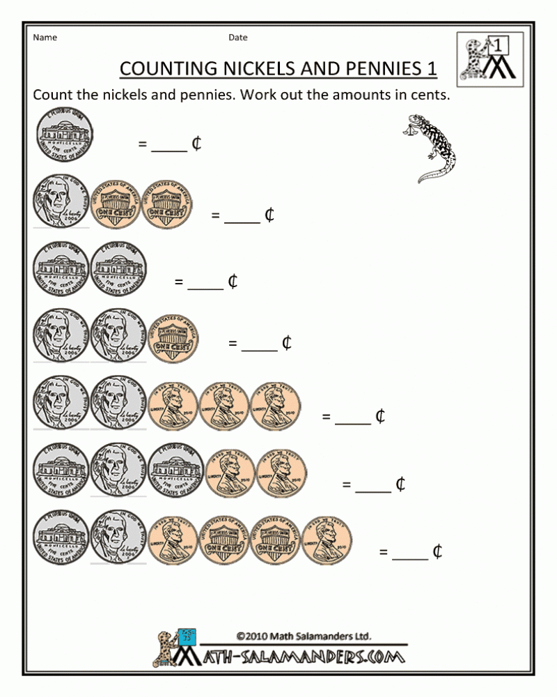 Free Printable Money Math Worksheets For Kindergarten Math Worksheets 