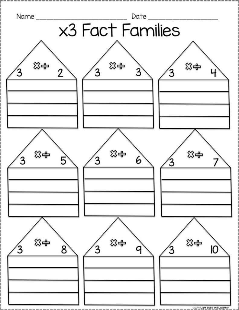 Free Printable Multiplication Division Fact Family Worksheets 