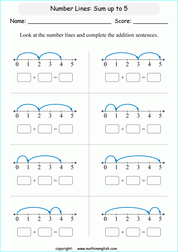 Free Printable Number Line Addition Worksheets Printable And 
