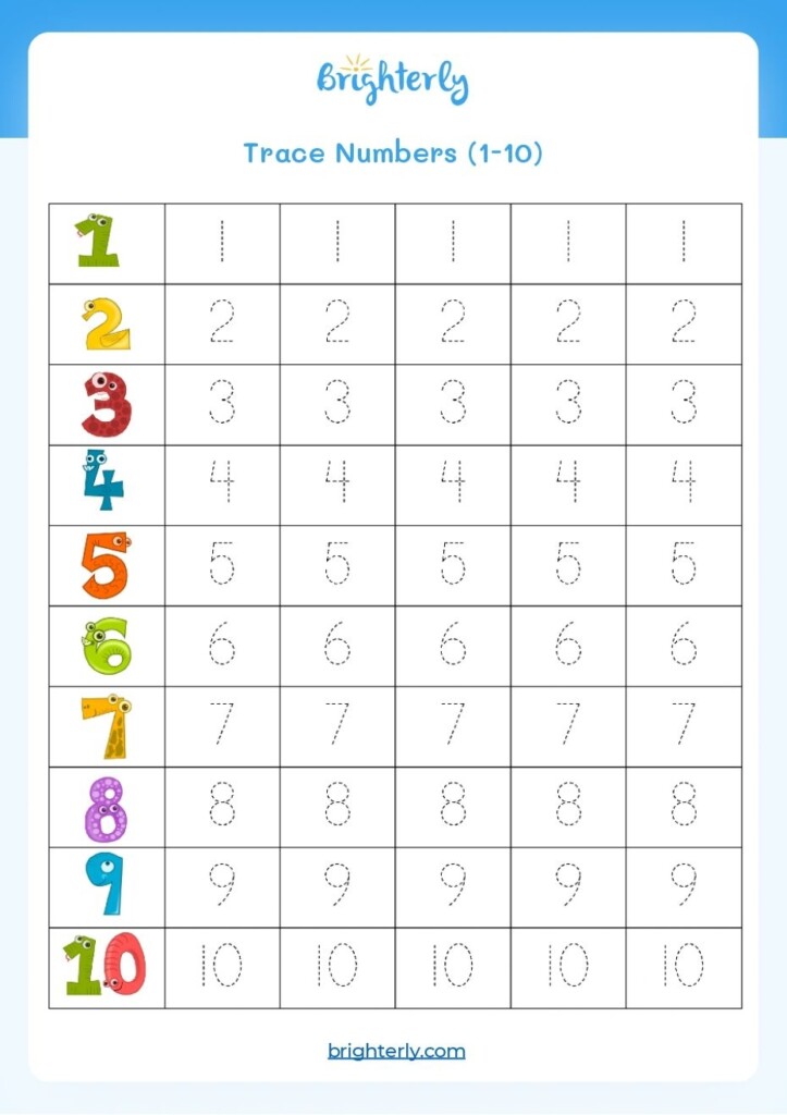 Free Printable Number Tracing Worksheets PDF Brighterly
