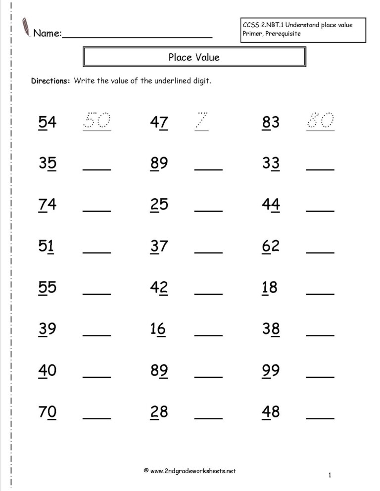 Printable Place Value Worksheets - easyworksheetprint.com